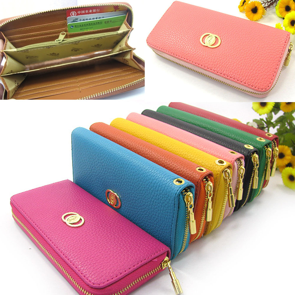 Pu Leather Wallet Clutch Long Handbag Phone Case For Iphone Galaxy HTC